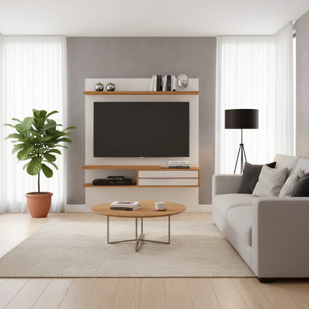 [NT1155 PANEL - 250 OFF WHITE / FREIJO TREND] Panel para TV Lera Off White - Freijo Trend