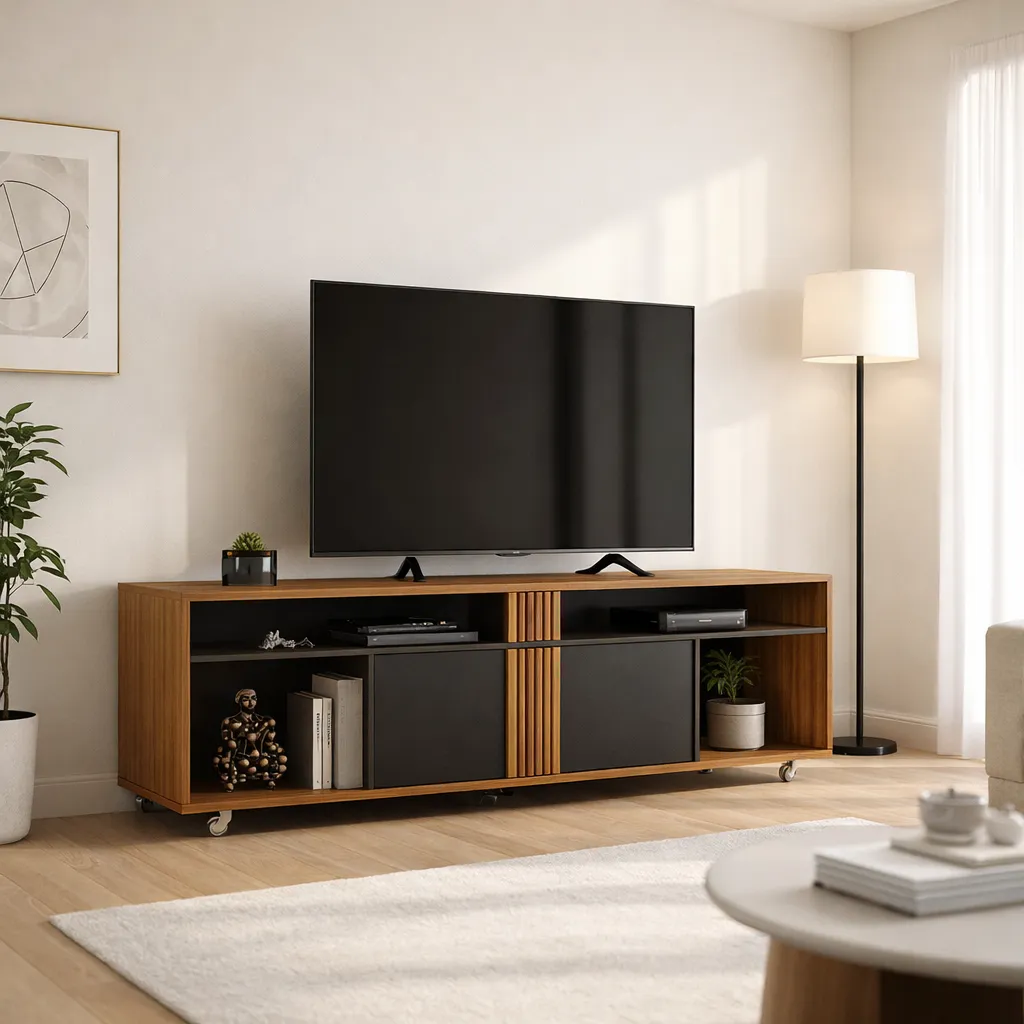 [NT1290 RACK - 243 FREIJO TREND/NEGRO TX] Rack para TV Vira Freijo Trend - Negro