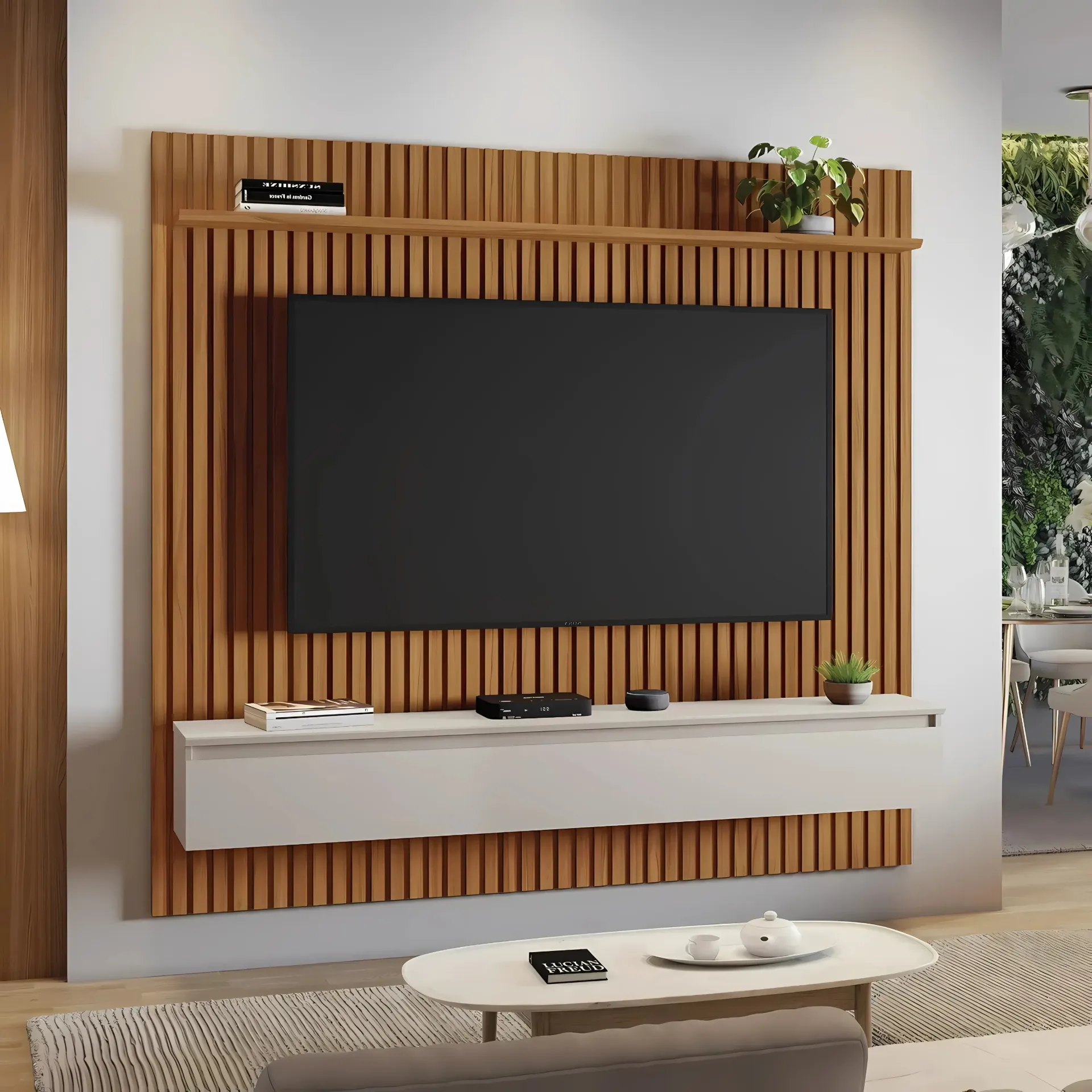 [NT1350 PANEL - 270 FREIJÓ TREND/OFF WHITE] Panel para TV Elva Freijo Trend - Off White