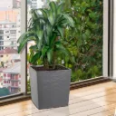 MCX078000 MACETA CUADRADA ESTILO PIEDRA 40X40X40 - PLOMO