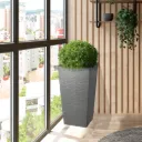 MCX079000 MACETA CUADRADA ESTILO PIEDRA 40X40X76 - PLOMO