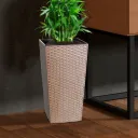 MCX085000 MACETA CUADRADA ESTILO RATÁN 25X25X46 - MARRON CAP.