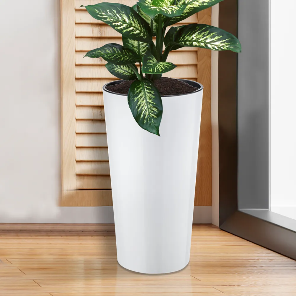 [MCX090000 MACETA REDONDA ESTILO MARFIL Ø26X46 - BLANCO] MCX090000 MACETA REDONDA ESTILO MARFIL Ø26X46 - BLANCO