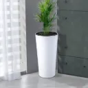 MCX091000 MACETA REDONDA ESTILO MARFIL Ø30X57 - BLANCO