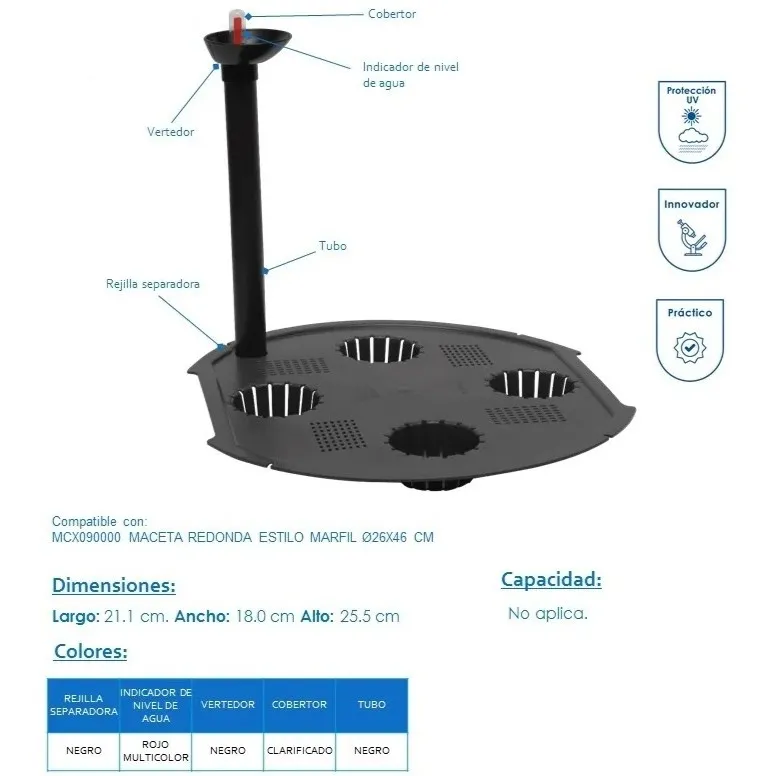 MCX098000 SISTEMA DE CONTROL DE RIEGO Ø26 - NEGRO