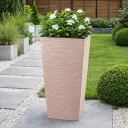 MCX116000 MACETA CUADRADA ESTILO PIEDRA SCR/19X19X36 - TAUPE