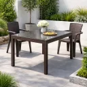 MSX033500 MESA TAVARUA/180X95 MOD/RATAN C/VIDRIO - CAFÉ OSCURO