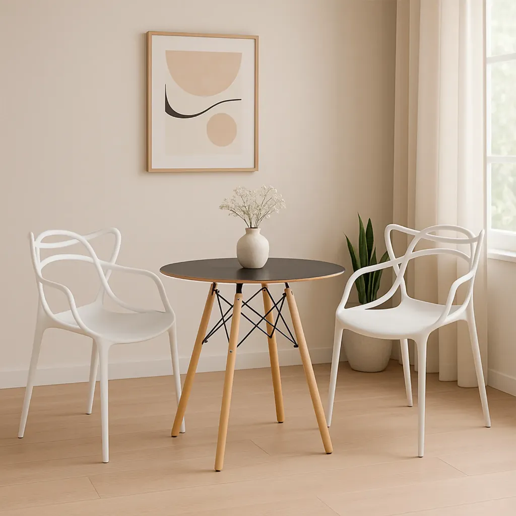 [6183 MESA EAMES REDONDA EAMES ∅70 NEGRO] Mesa Paraty Orbe Negro