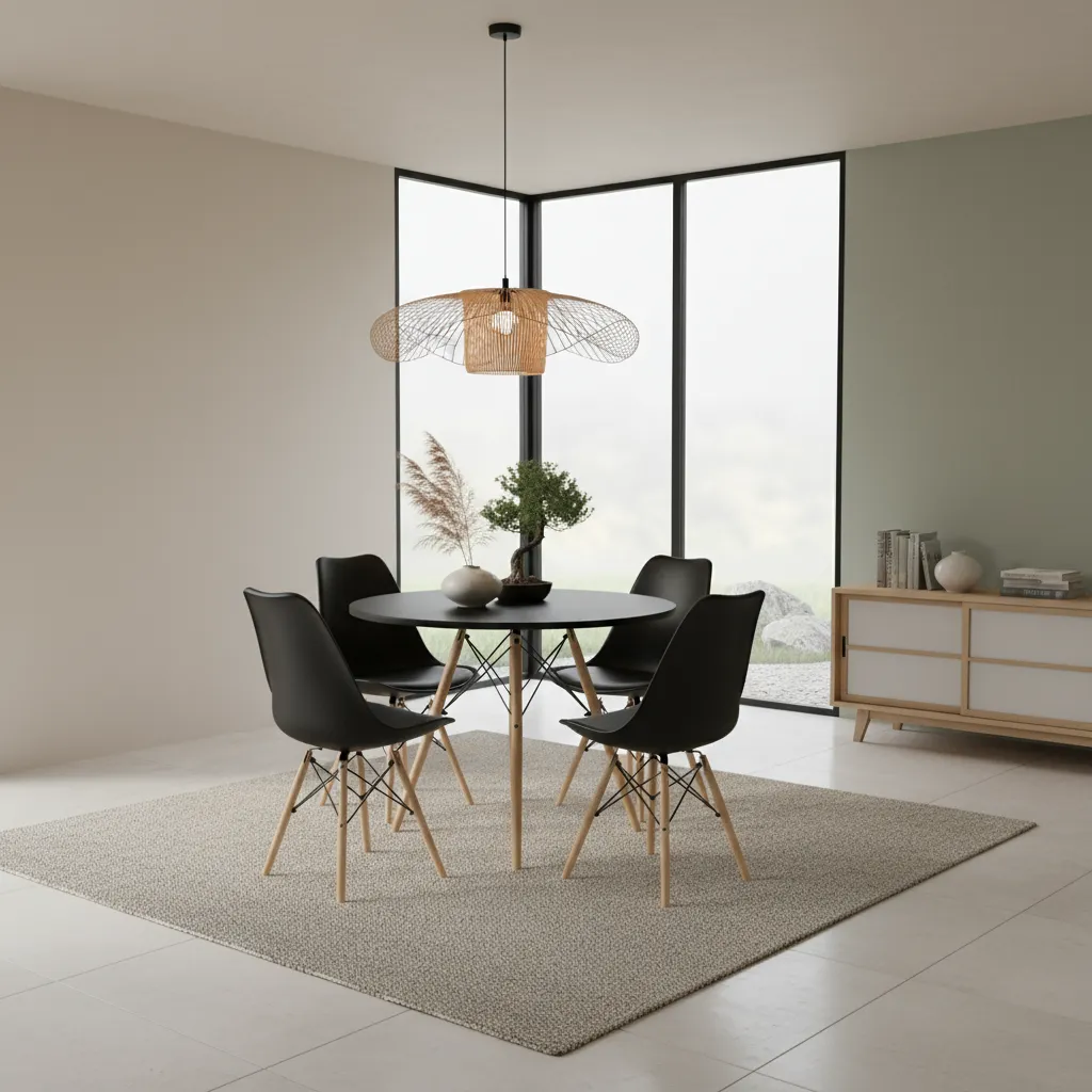 [6184 TAPA DE MESA REDONDA EAMES ∅90 NEGRO] 6184 TAPA DE MESA REDONDA EAMES ∅90 NEGRO