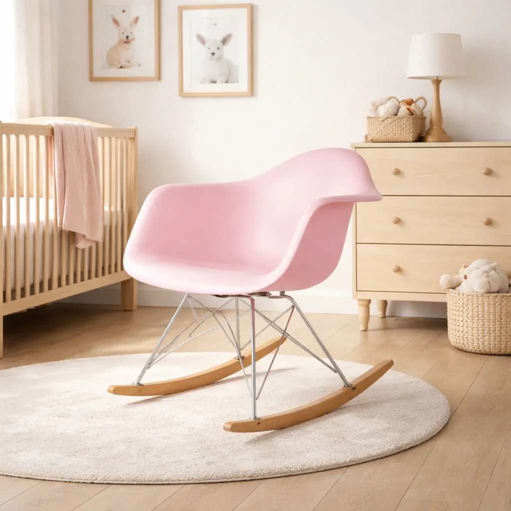 [5740 SILLÓN EAMES MECEDORA ROSADO] 5740 SILLÓN EAMES MECEDORA ROSADO