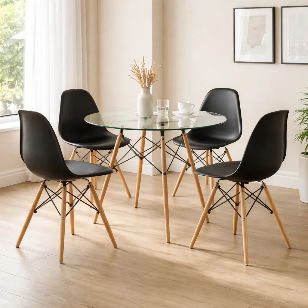 [5755 SILLA EAMES NEGRO PATAS DSW MAD] Silla Eames Negro