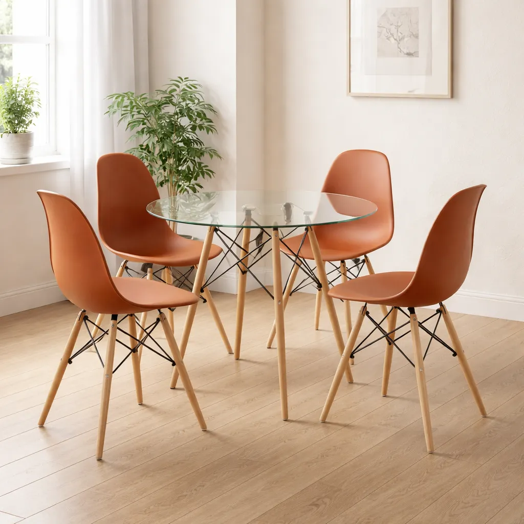 [5755 SILLA EAMES TERRACOTA PATAS DSW MAD] Silla Eames Terracota