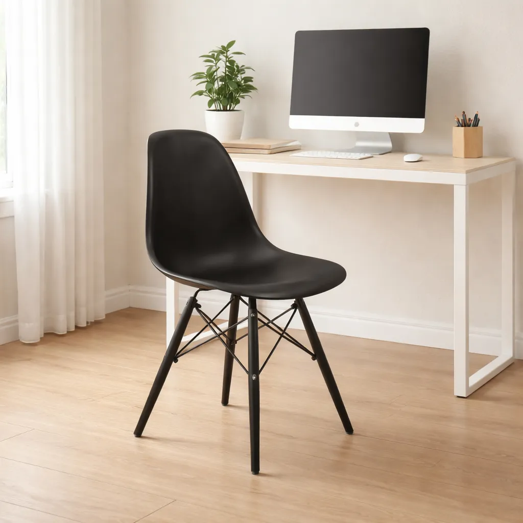 [5757 SILLA EAMES NEGRO PATAS INJ] Silla Eames INJ Negr