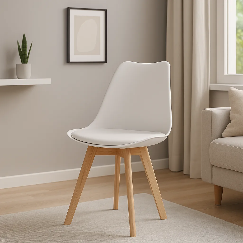 [5767 SILLA SAARINEN WOOD BLANCO] Silla Saarinen Blanco